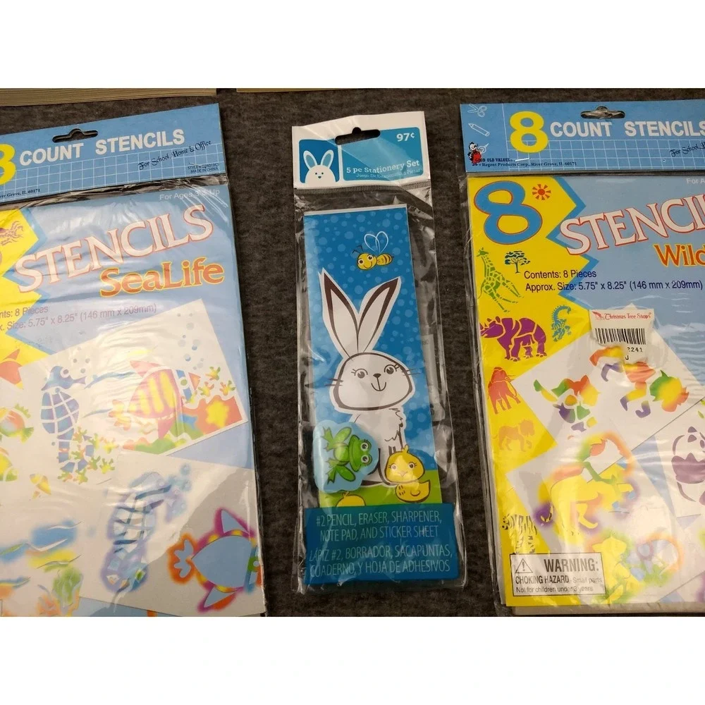 Super Playpad Jumbo Activity Games Books Lot + Stencils, Sticker Notepad Eraser‎